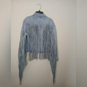 Boho Hippie Levi's Blue Fringe Jean Jacket